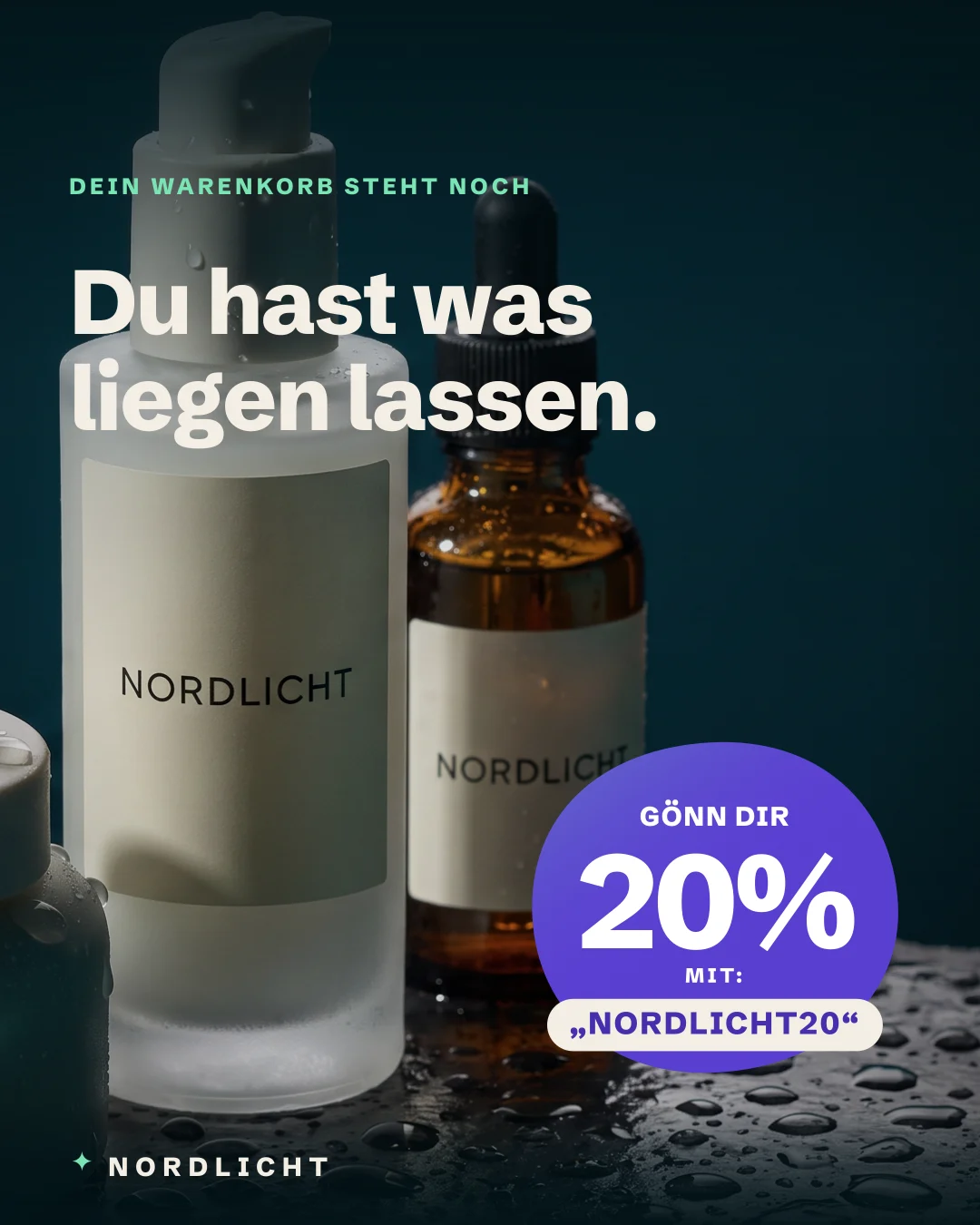 Anzeige: Die drei Nordlicht-Produkte auf nassem Schiefer